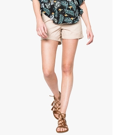 short uni en toile beige shorts7206801_1