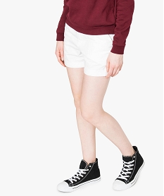 short uni en toile blanc shorts7206901_1