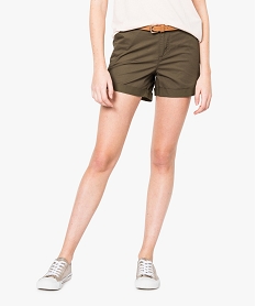 short uni en toile vert shorts7207001_1