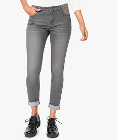 jean femme slim stretch taille normale gris pantalons jeans et leggings7210701_1