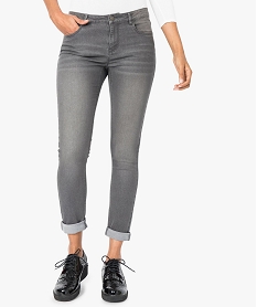 GEMO Jean femme slim stretch taille normale gris standard