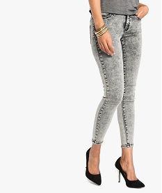 GEMO Jean skinny stretch taille basse Gris