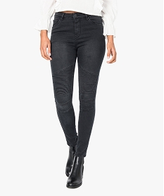 GEMO Jean skinny effet motard Noir