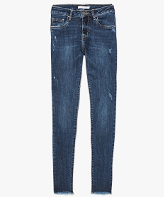 jean skinny avec franges aux chevilles gris pantalons jeans et leggings7212101_4