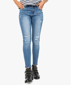 jean slim dechire aspect use bleu pantalons jeans et leggings7212201_1