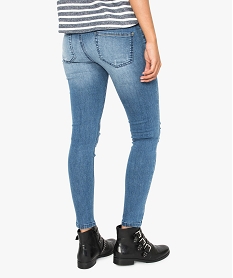 jean slim dechire aspect use bleu pantalons jeans et leggings7212201_3