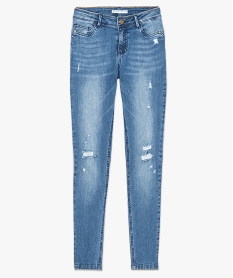 jean slim dechire aspect use bleu pantalons jeans et leggings7212201_4