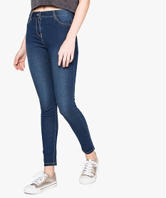 GEMO Jean skinny taille basse en stretch 4 poches Gris