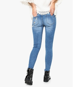 jean slim avec broderies fleuries bleu pantalons jeans et leggings7214201_3