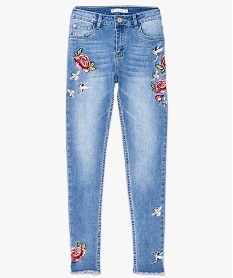 jean slim avec broderies fleuries bleu pantalons jeans et leggings7214201_4