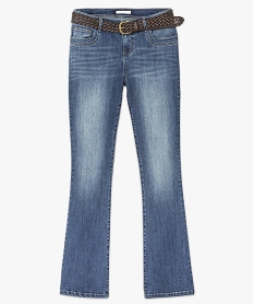 jean bootcut avec ceinture tressee bleu pantalons jeans et leggings7214801_4