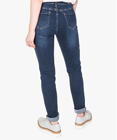 jean slim avec broderies fleuries sur les hanches bleu pantalons jeans et leggings7215501_3