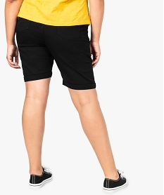 bermuda femme grande taille en coton stretch coupe ajustee noir pantacourts et shorts7215901_3