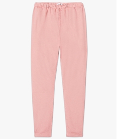 pantalon femme uni a taille elastiquee 2 poches rose pantalons et jeans7216101_4