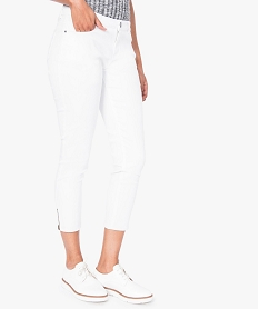 GEMO Pantalon skinny 78e bas zippé Blanc