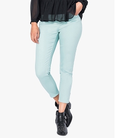 GEMO Pantalon skinny 78e bas zippé vert chine