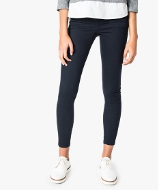 GEMO Pantalon skinny 5 poches uni Bleu