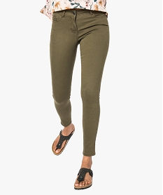 pantalon skinny 5 poches uni vert7217401_1