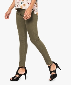 GEMO Jegging slim uni coloré kaki standard