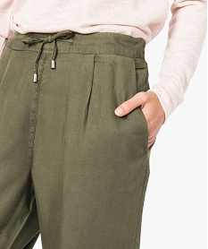 pantalon en tencel taille elastiquee vert7218001_2