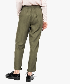 pantalon en tencel taille elastiquee vert7218001_3