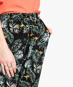pantalon femme imprime avec taille elastiquee imprime7218501_2