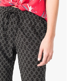 pantalon femme imprime avec taille elastiquee imprime7218701_2