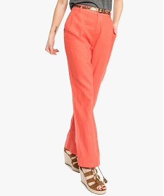 pantalon large en lin rouge7219301_1