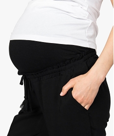 pantalon de grossesse fluide avec taille ajustable par cordon noir7220201_2