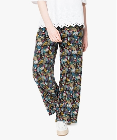 GEMO Pantalon large et fluide à motif tropical Imprimé