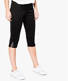 GEMO Pantacourt en stretch avec bas fendu noir standard