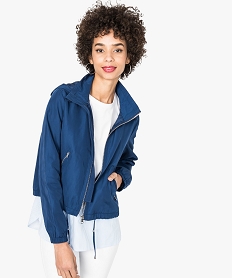 GEMO Blouson à capuche zippé sur lavant bleu standard