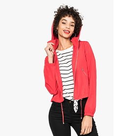 GEMO Blouson à capuche zippé sur lavant rouge standard
