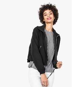GEMO Blouson à capuche zippé sur lavant noir standard