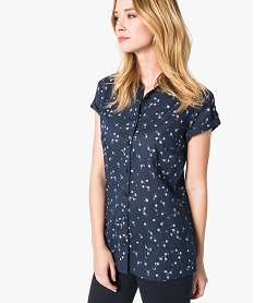 chemise femme a manches courtes imprimee imprime chemisiers7225601_1