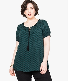 GEMO Blouse à imprimé avec détails smockés Imprimé