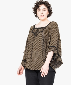 GEMO Blouse imprimée grande taille à manches chauve souris Imprimé