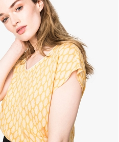 blouse imprimee col v a taille elastique imprime7232601_2