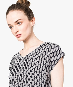 blouse imprimee col v a taille elastique imprime7232701_2