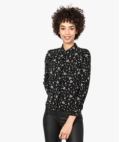 GEMO Chemise femme en maille fluide avec motifs argente