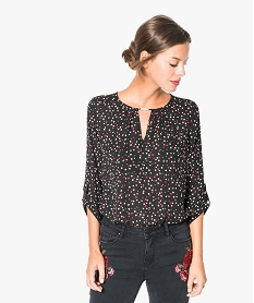 GEMO Chemise fluide imprimée kaki fonce