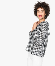 GEMO Blouse vichy à volants Imprimé