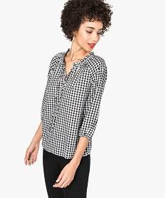 GEMO Blouse en coton fin imprimé vichy Imprimé