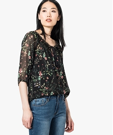 GEMO Blouse en voile fleuri Imprimé