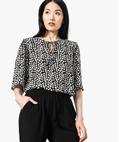GEMO Blouse fluide à motifs noir standard