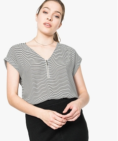 GEMO Top fluide manches courtes à motifs Imprimé