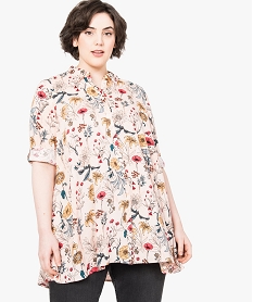 GEMO Tunique boutonnée à col chemise Rose
