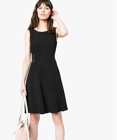 GEMO Robe patineuse sans manche à découpes dentelle noir standard