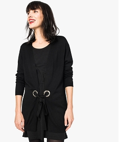 GEMO Gilet long fermé par lien noir standard