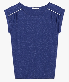 tee-shirt ample taille elastiquee avec details pailletes bleu7260201_4